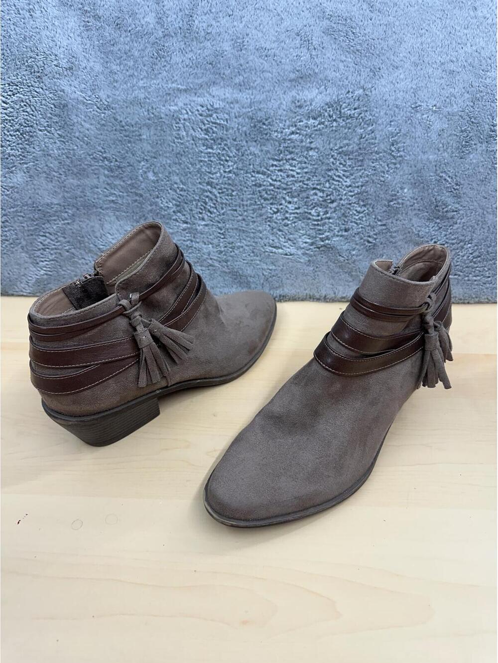 LifeStride Suede Ankle Boots with Tassel Detail